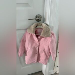 Little Me Pink Coat with Faux Fur Collar